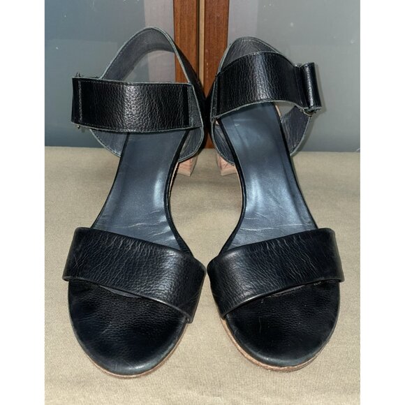 STUART WEITZMAN Shaila Broadband Leather City Open Toe Block Heel Sandals 8.5 - Picture 3 of 8